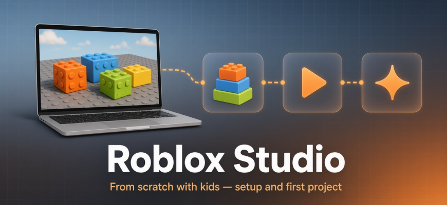 How to start learning Roblox Studio with kids: install and first project
