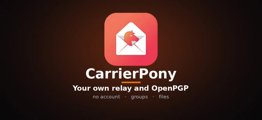 CarrierPony logo. Your own relay and OpenPGP