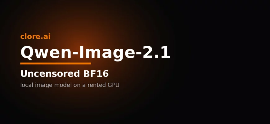 Qwen-Image-2.1 Uncensored BF16 на clore.ai